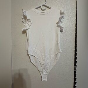 White Ruffled Kids One Piece